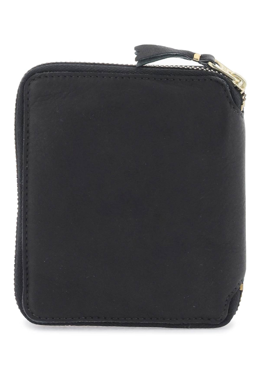 Comme Des Garcons Wallet Washed Leather Zip Around Wallet   Nero