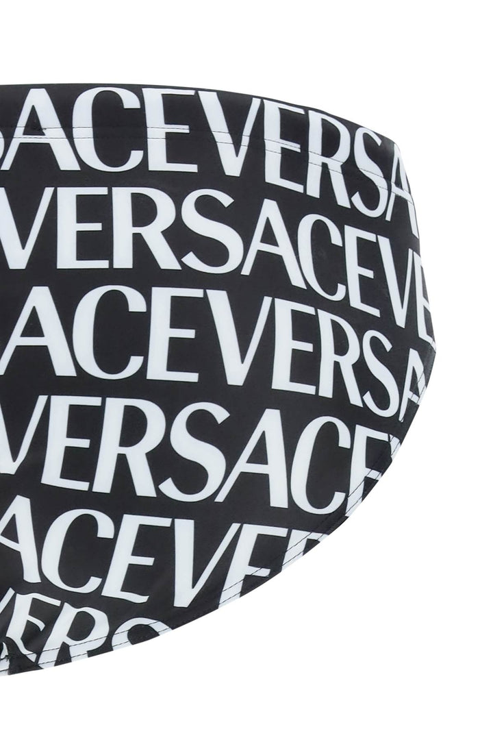 Versace Allover Swim Briefs   Bianco