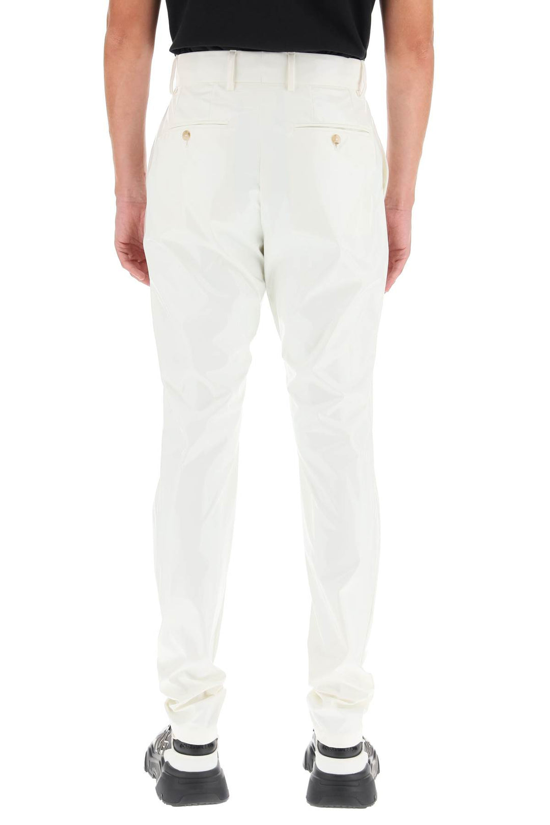Dolce & Gabbana Glossy Nylon Trousers   Bianco