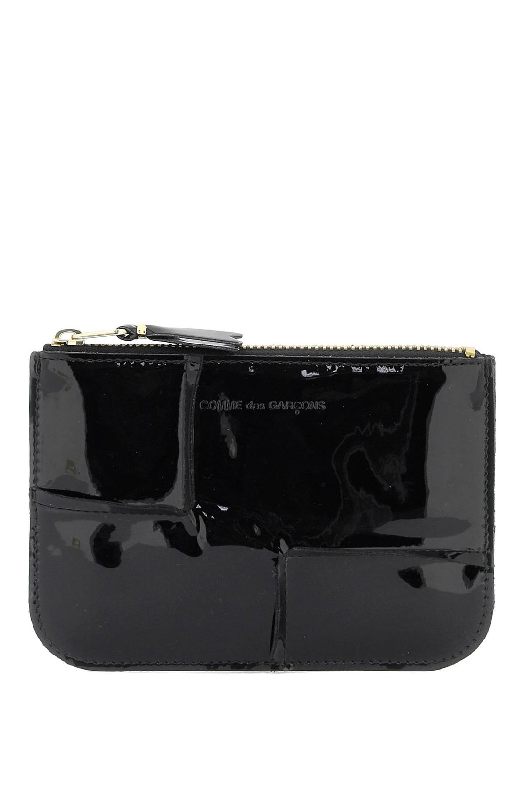 Comme Des Garcons Wallet Zip Around Patent Leather Wallet With Zipper   Nero