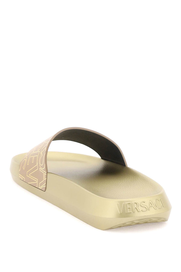 Versace Allover Slides   Oro