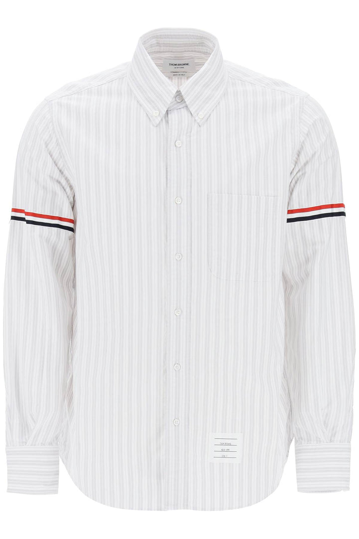 Thom Browne Striped Oxford Shirt   Bianco