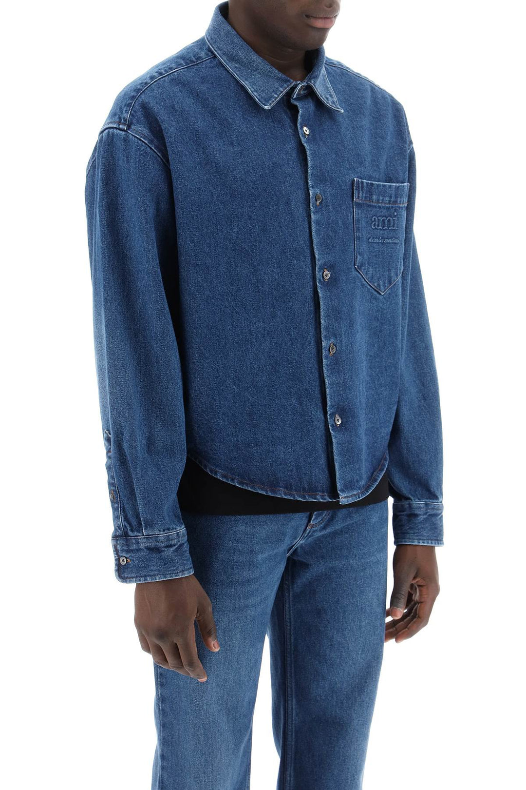 Ami Alexandre Matiussi Replace With Double Quoteboxy Denim Oves   Blu