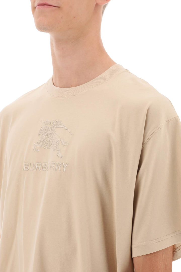 Burberry Tempah T Shirt With Embroidered Ekd   Beige