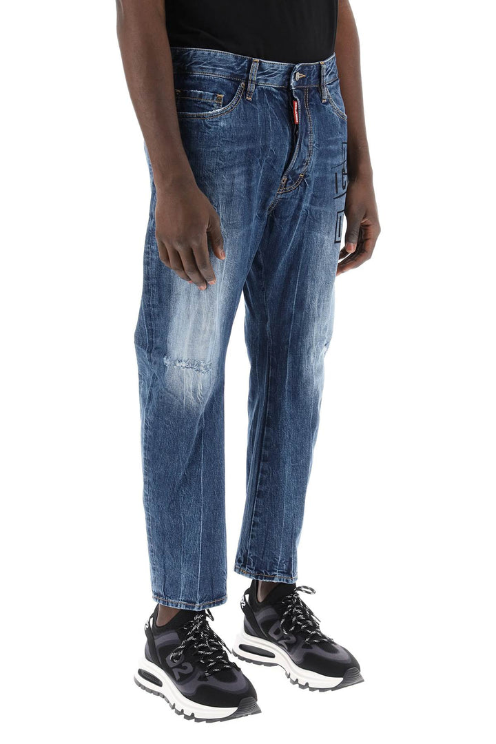 Dsquared2 Replace With Double Quotedark Wash Icon Stamps Bro Jeans In   Blu