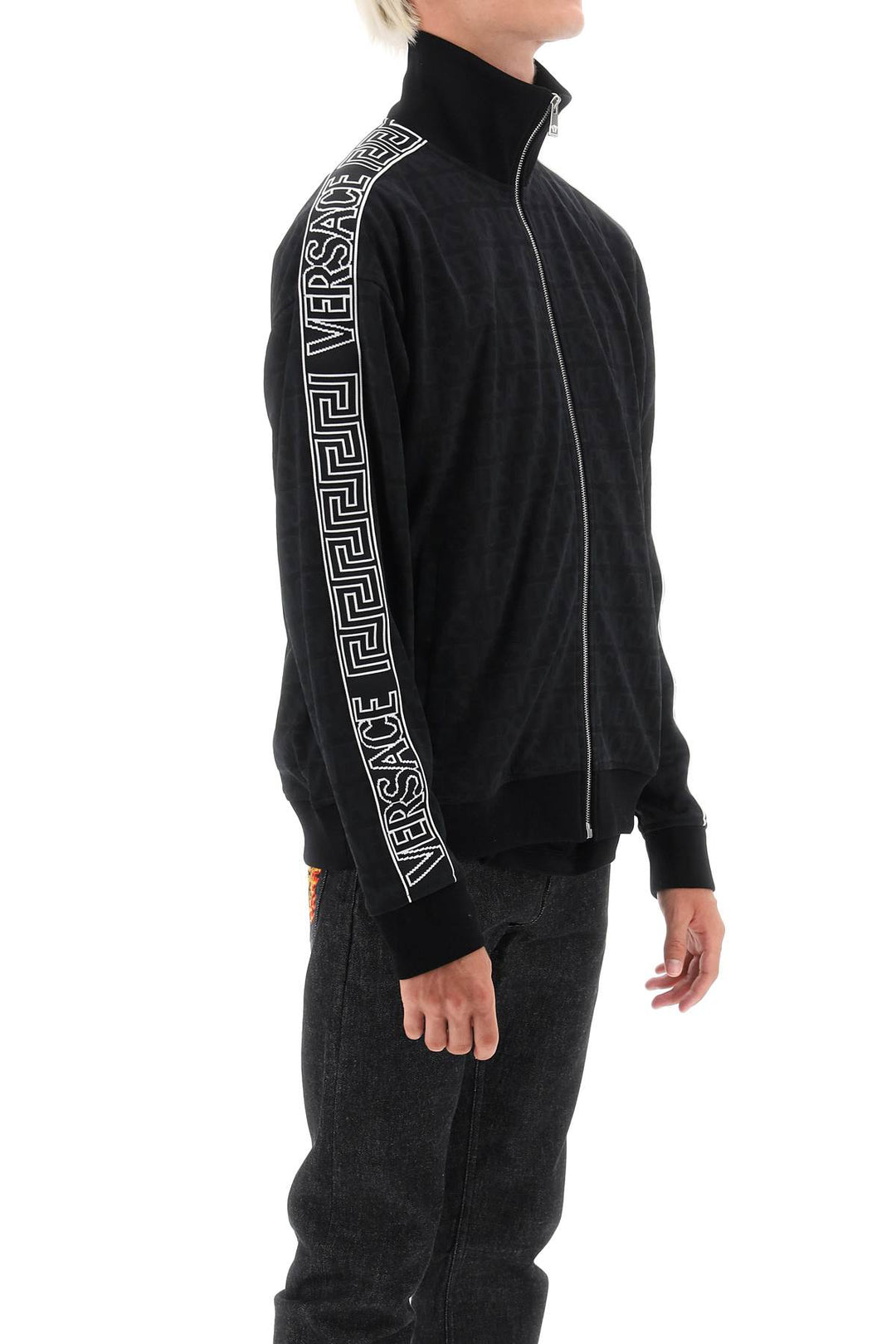 Versace Techno Allover Track Sweatshirt   Nero