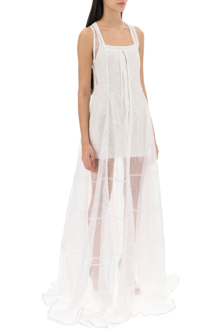 Jacquemus La Robe Dentelle Maxi Sequined Dress   Bianco
