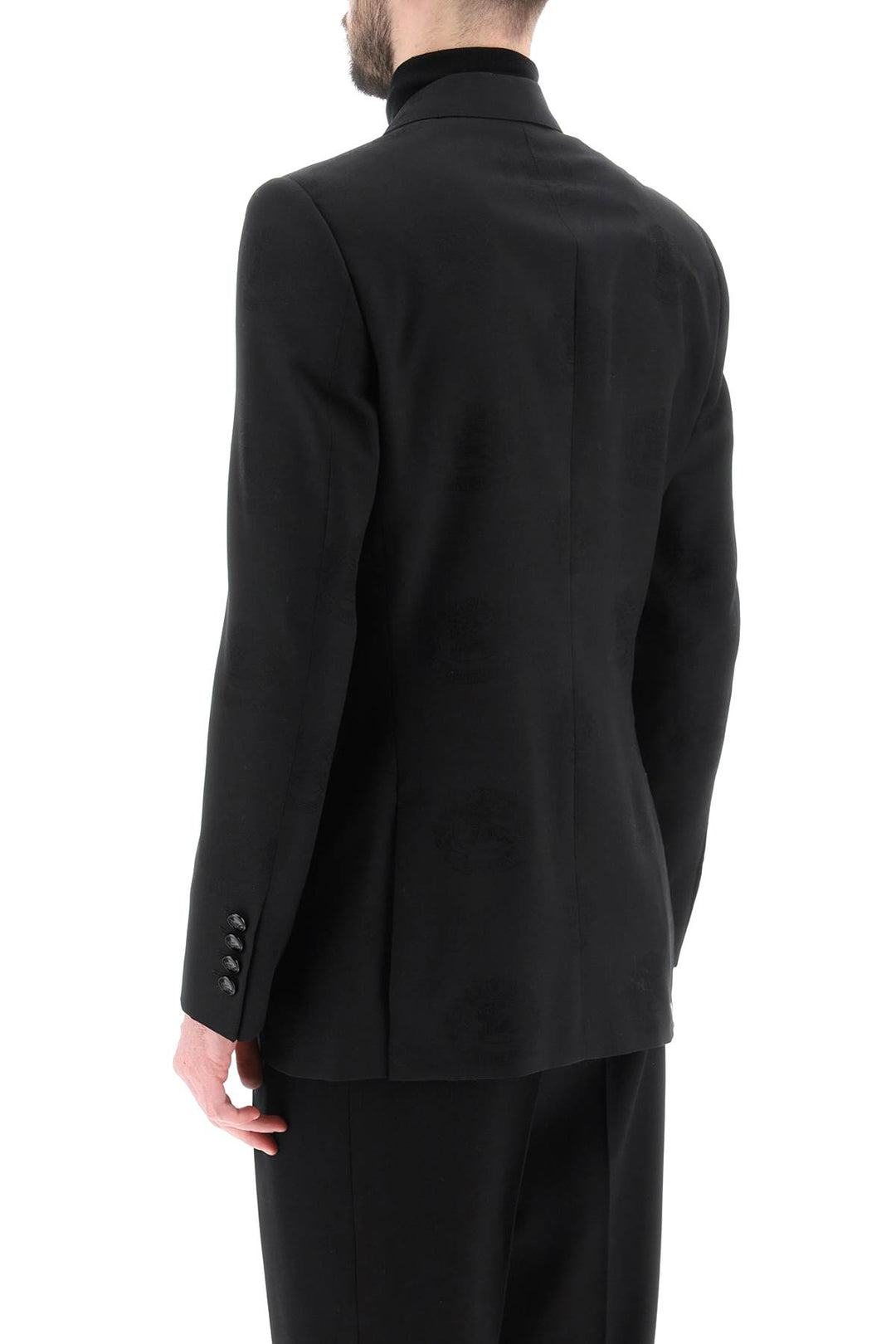 Burberry Tuxedo Jacket With Jacquard Details   Nero