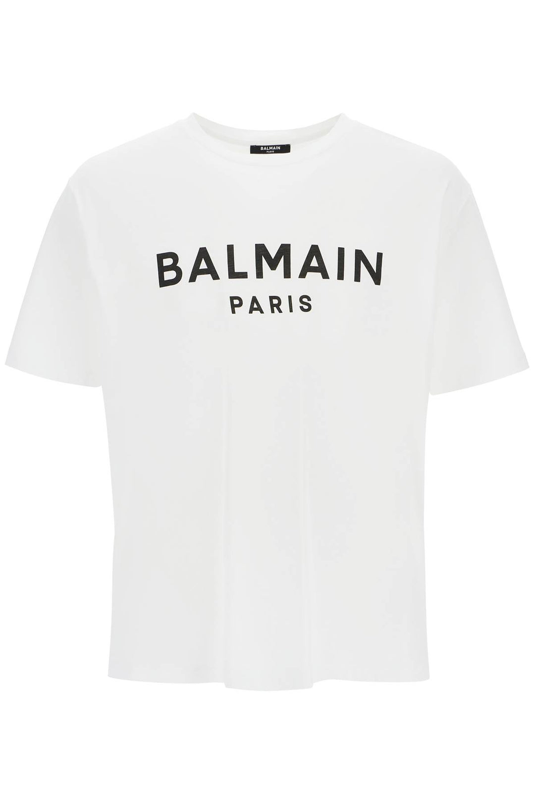 Balmain Logo Print T Shirt   Bianco