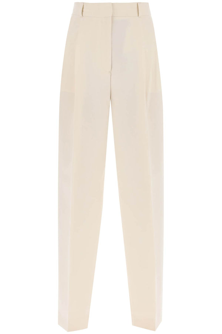 Toteme Double Pleated Viscose Trousers   Beige