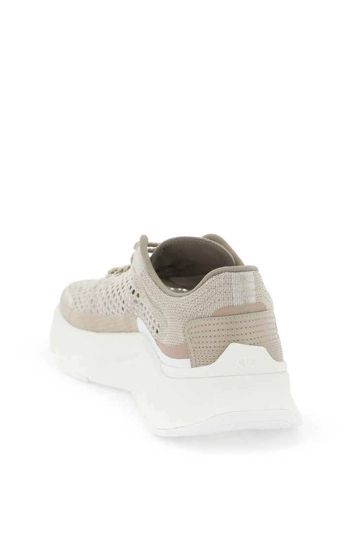 Valentino Garavani Replace With Double Quotetrue Actress Mesh Sneakers For   Beige