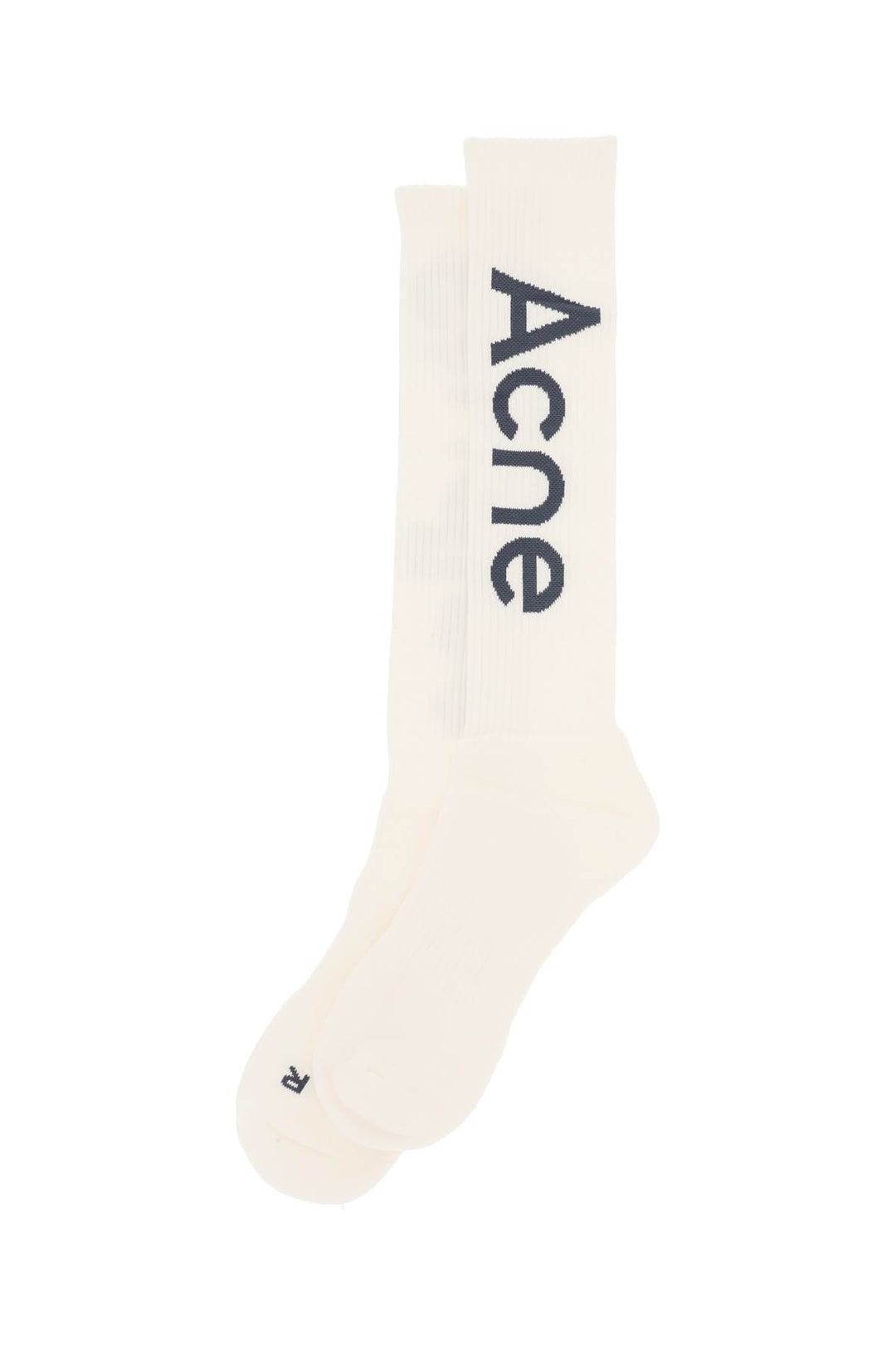 Acne Studios Long Sport Socks With Logo   Bianco