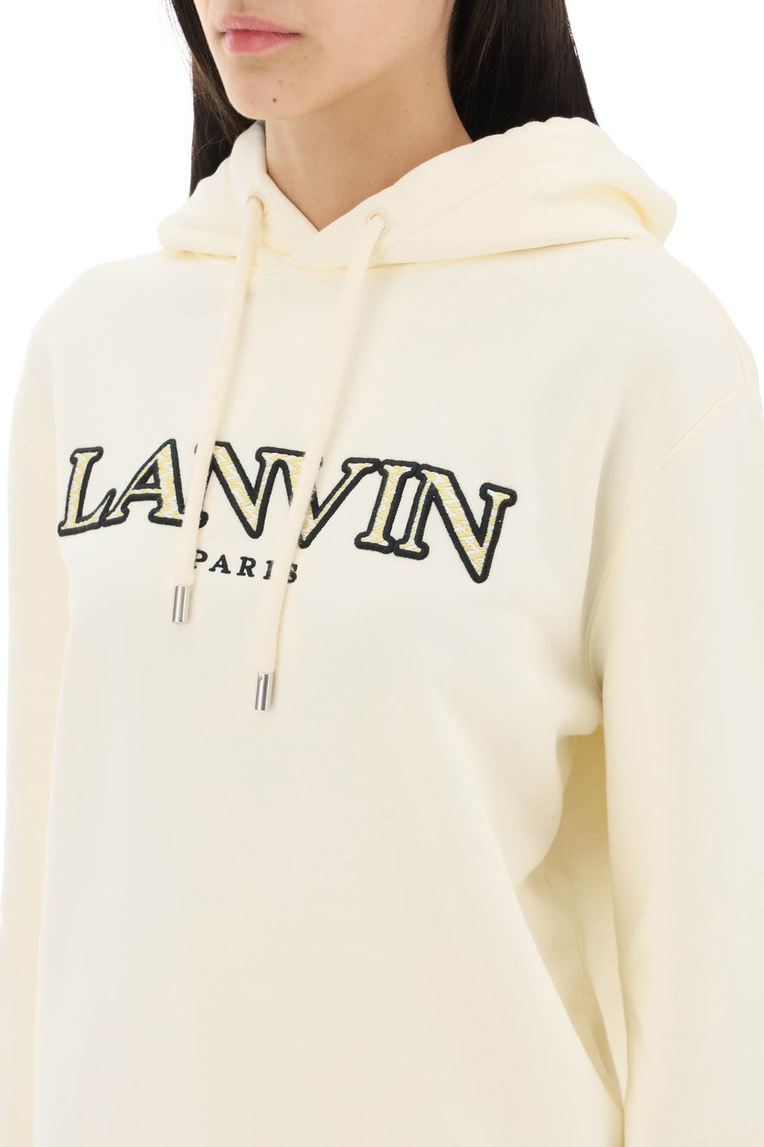 Lanvin Curb Logo Hoodie   Bianco