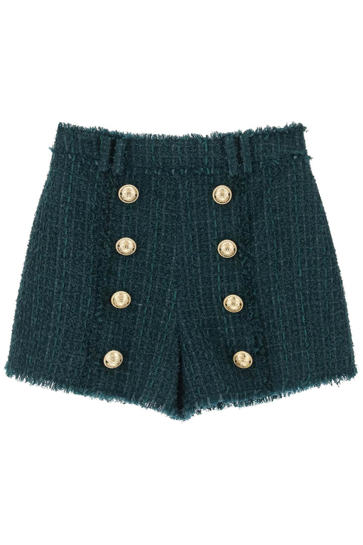 Balmain Shorts In Tweed   Verde
