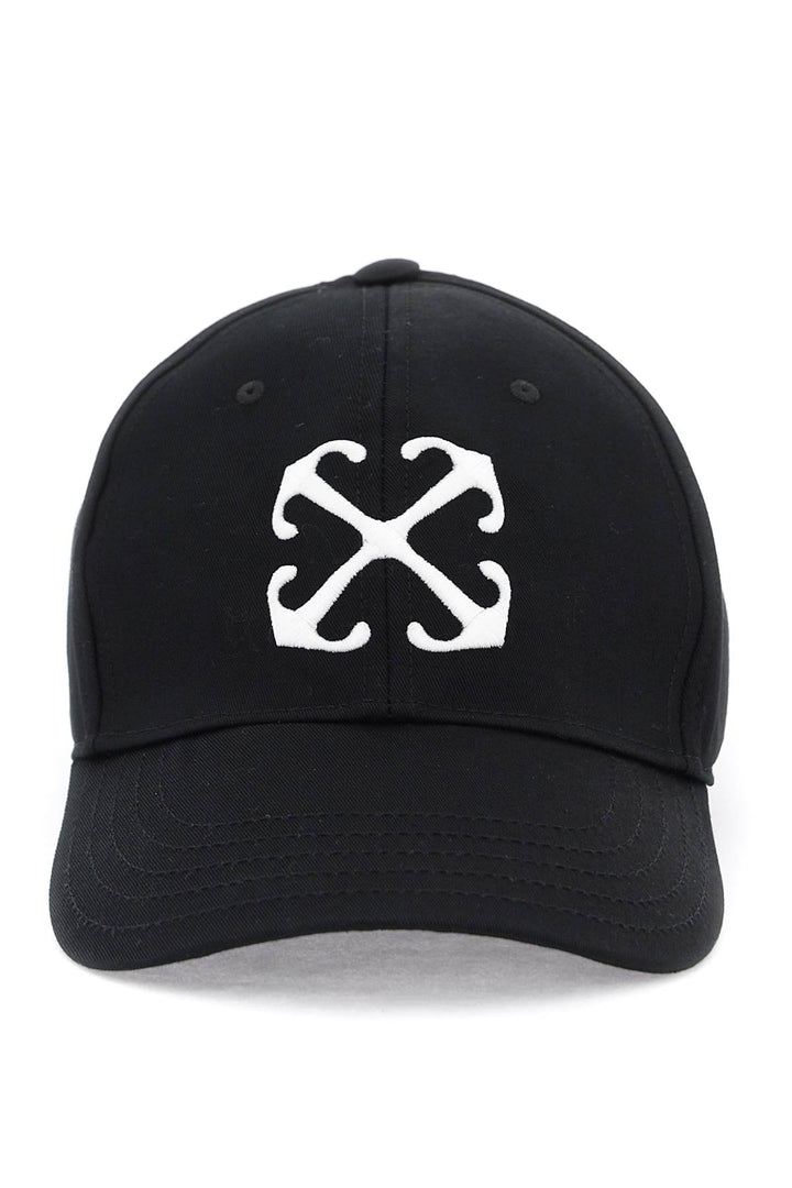 Off White Replace With Double Quotearrow Logo Baseball Cap With Adjustable   Nero