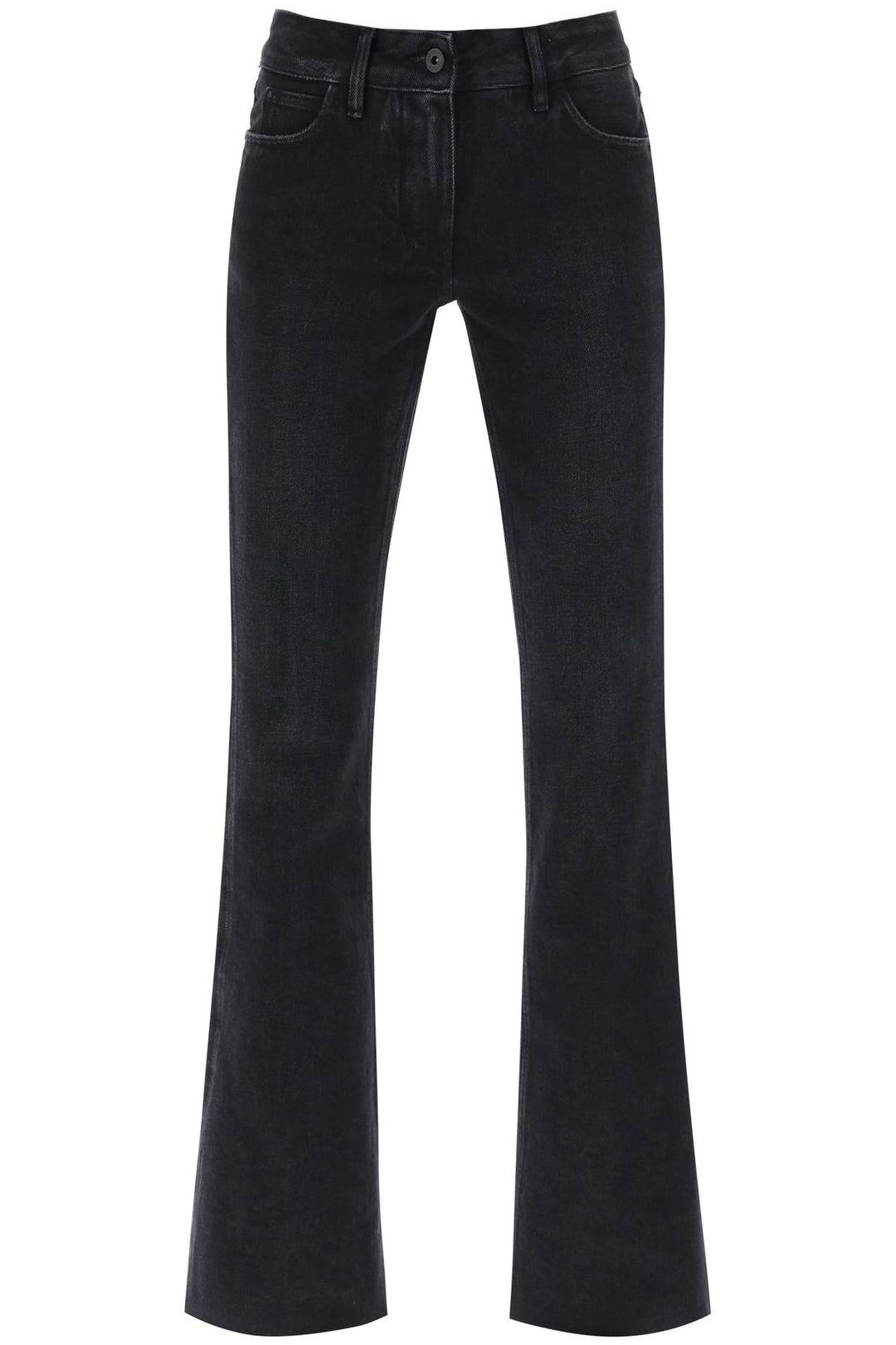 Off White Bootcut Fit Jeans   Nero