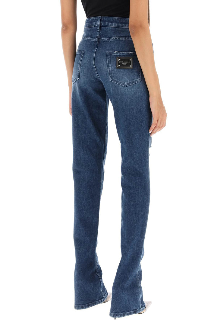 Dolce & Gabbana Low Rise Trumpet Jeans   Blu