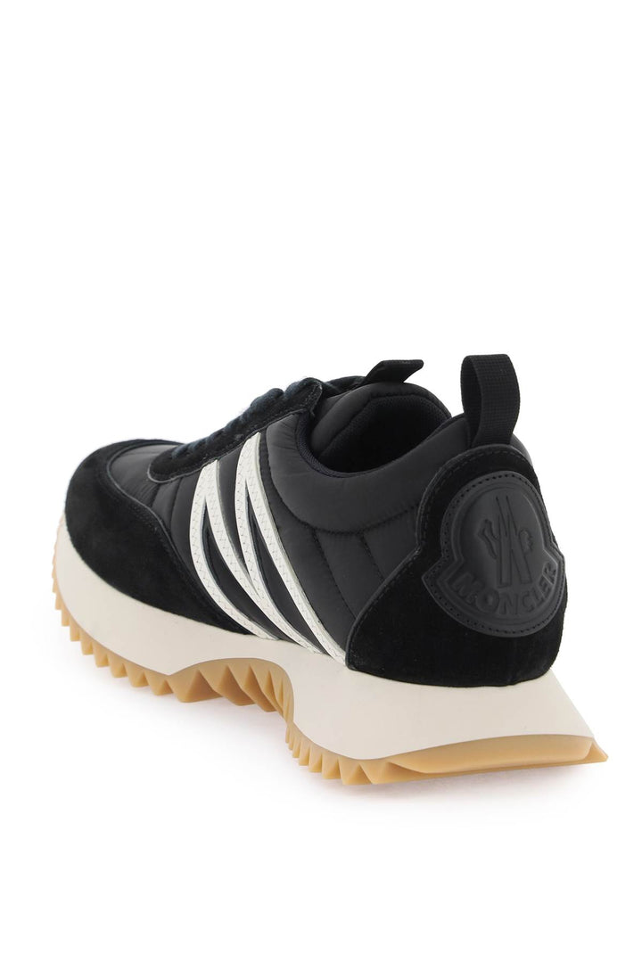 Moncler Pacey Sneakers In Nylon And Suede Leather.   Nero