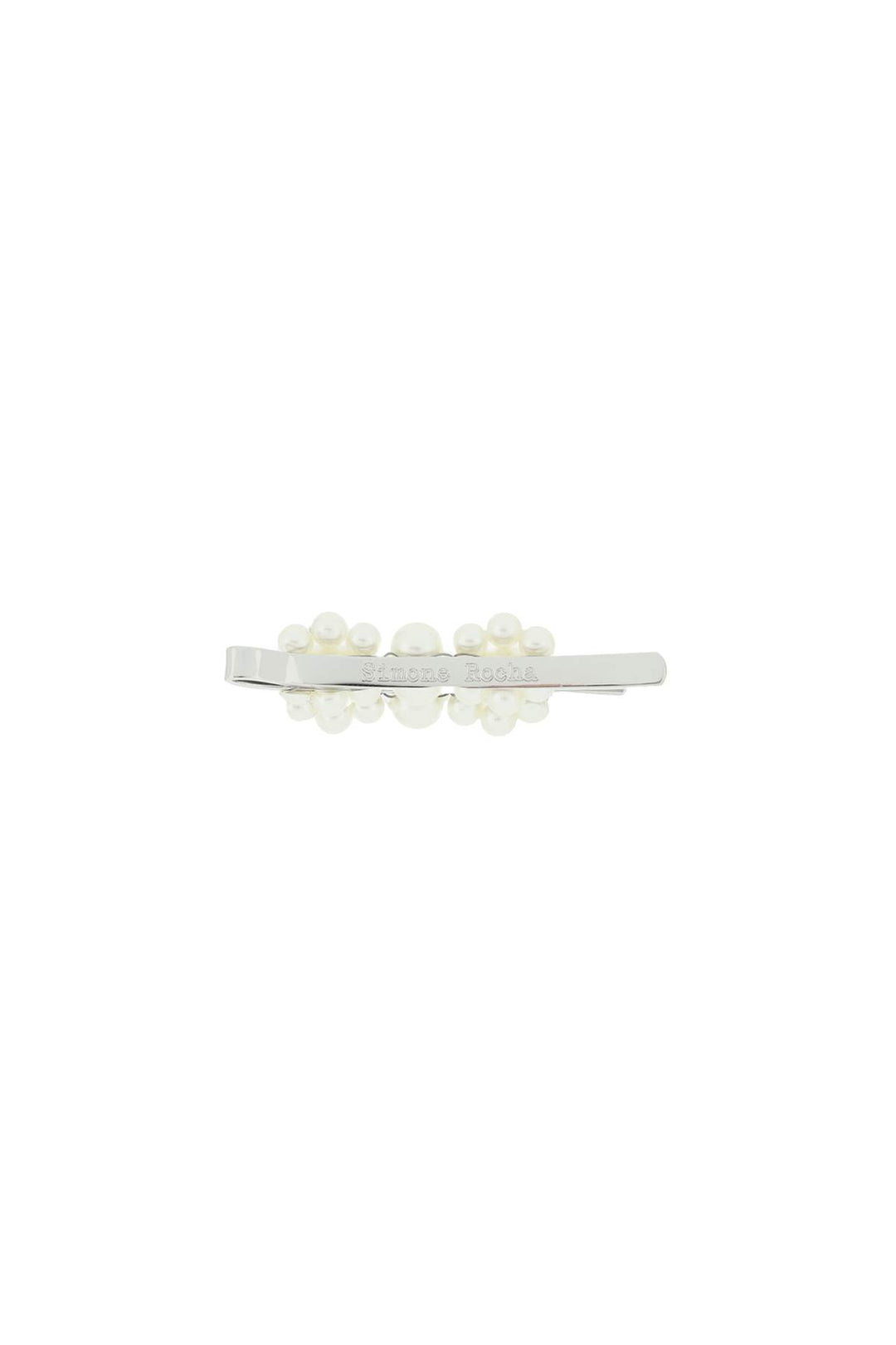 Simone Rocha Mini Flower Hair Clip With Pearls   Bianco