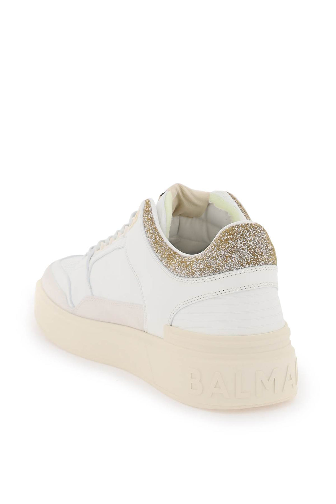 Balmain 'B Court' Mid Top Sneakers   Bianco