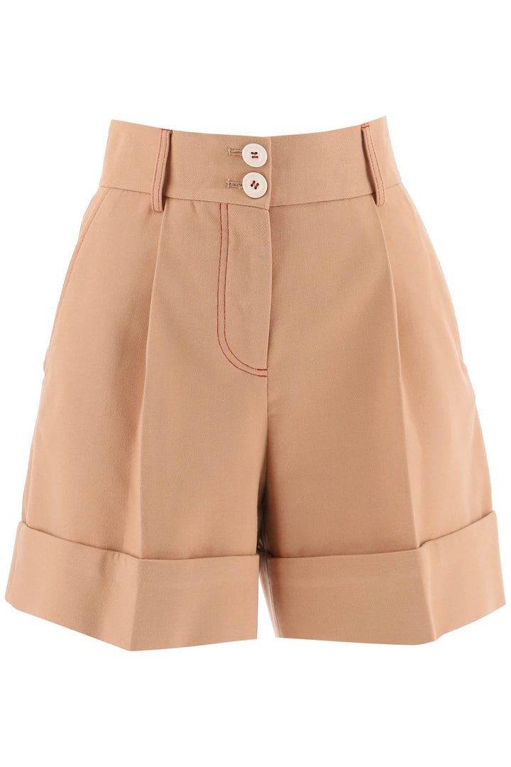 See By Chloe Cotton Twill Shorts   Beige
