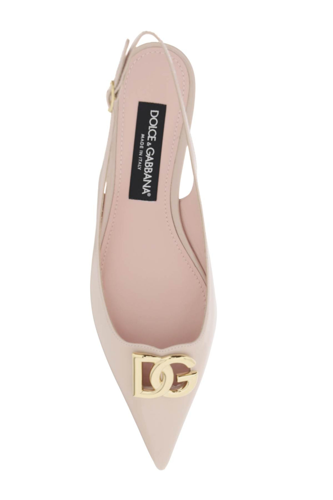 Dolce & Gabbana Slingback Ballet Flats With Dg Logo   Rosa
