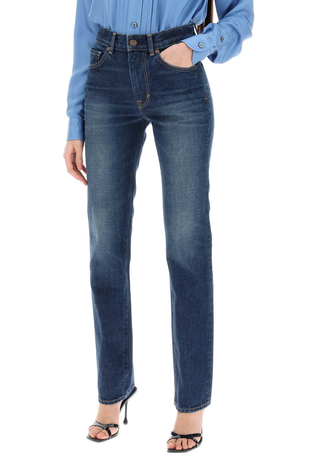 Tom Ford Replace With Double Quotejeans With Stone Wash Treatment   Blu