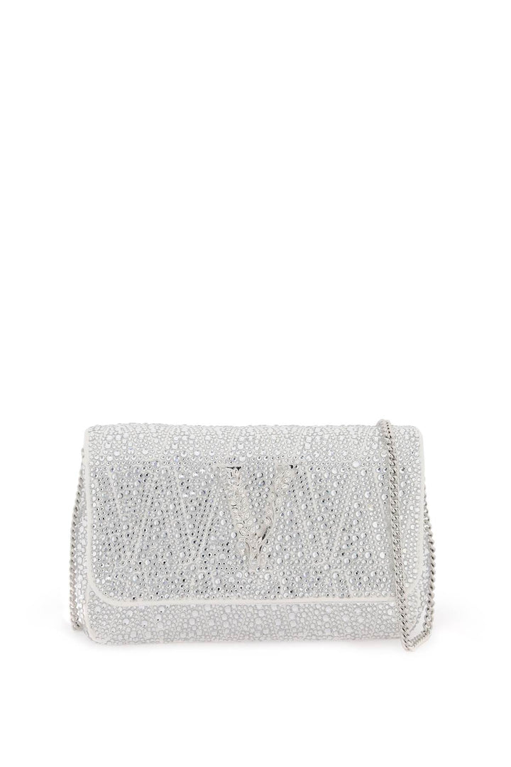Versace Virtus Mini Bag With Crystals   Argento