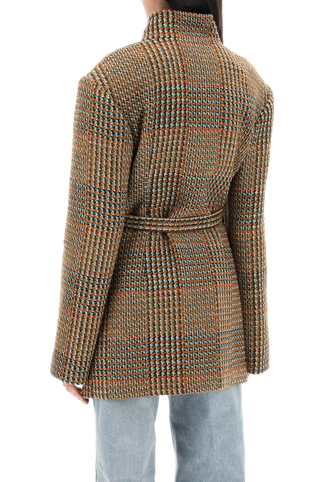 Stella Mc Cartney Wool Blend Tweed Coat   Marrone