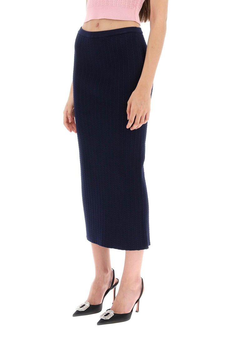 Alessandra Rich Knitted Pencil Skirt   Blu
