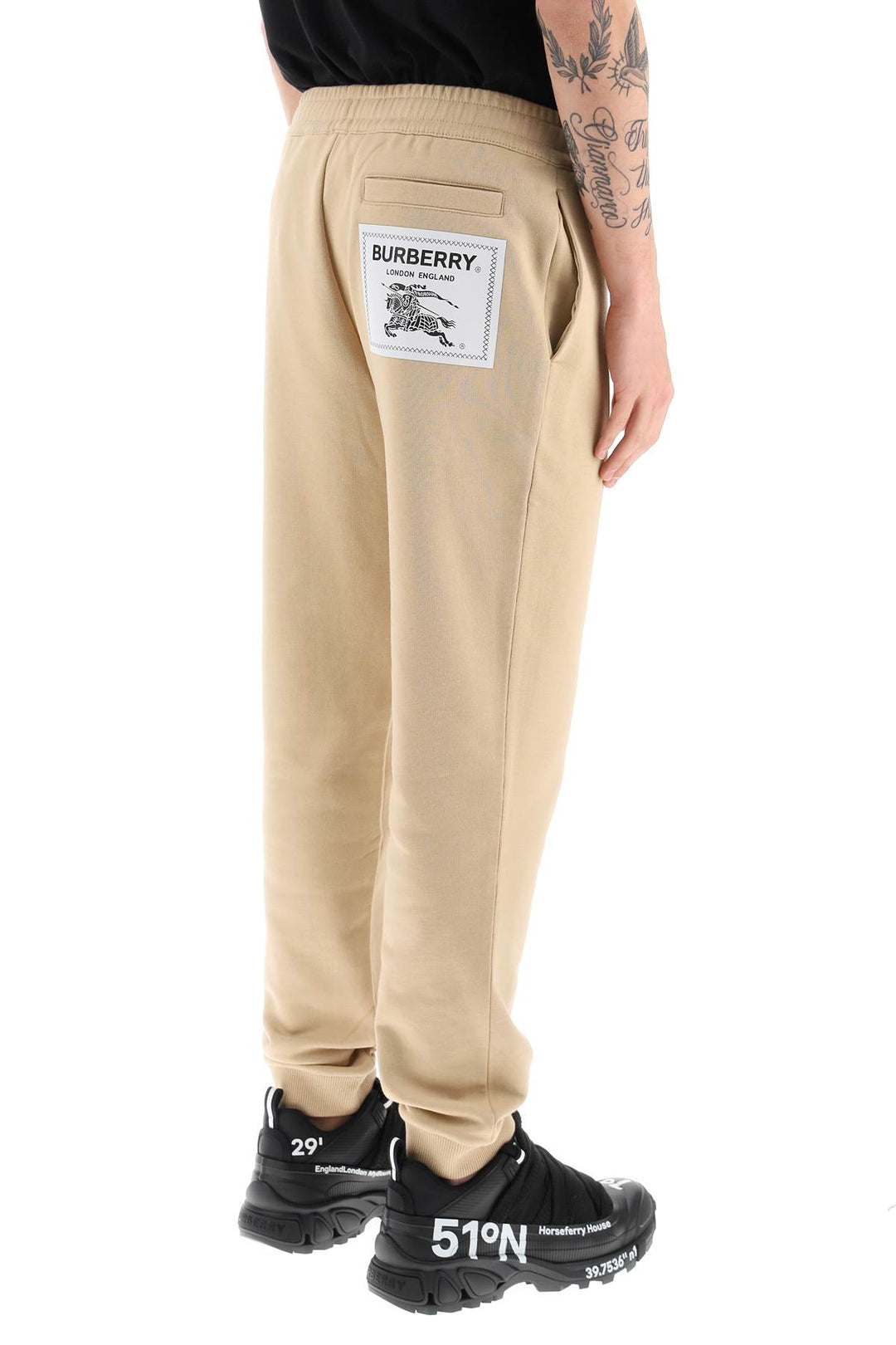 Burberry Cotton Sweatpants With Prorsum Label   Beige