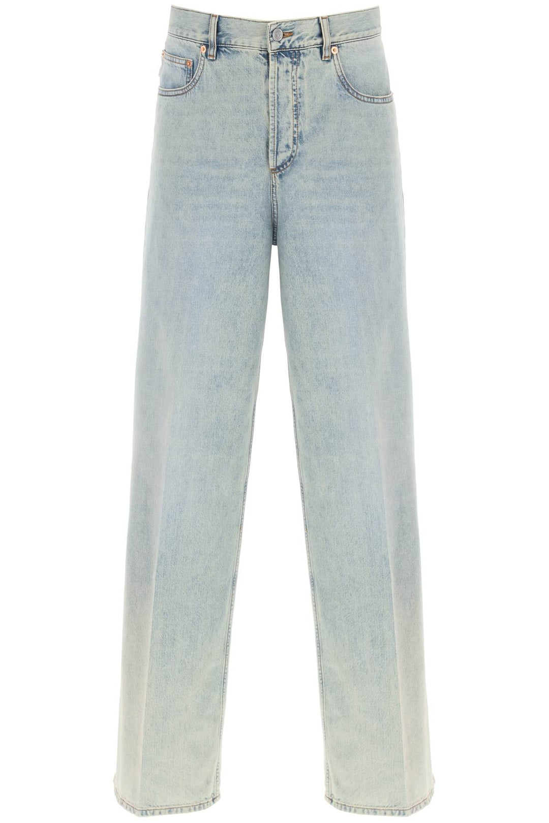 Valentino Garavani Oversized Jeans With V Detail   Blu