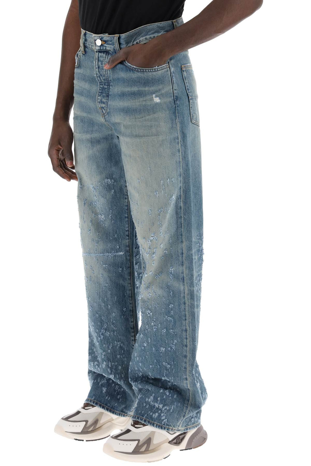 Amiri Baggy Shotgun Jeans Bag   Blu