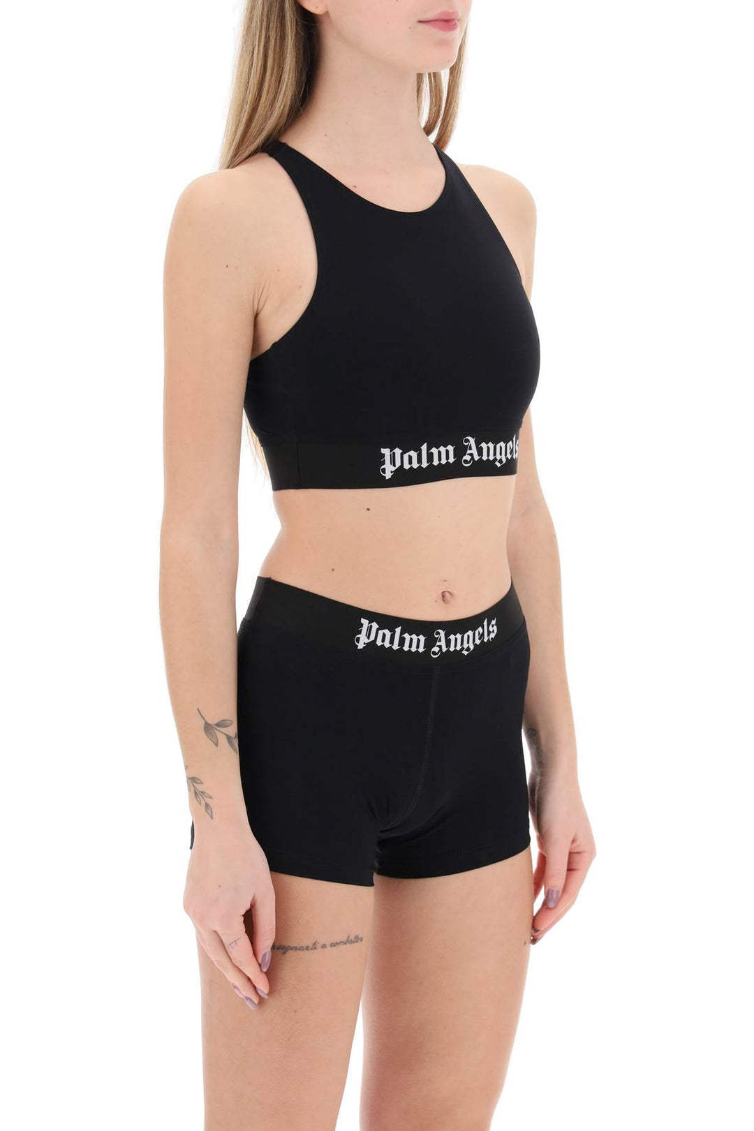 Palm Angels Replace With Double Quotesport Bra With Branded Bandreplace With Double Quote   Nero