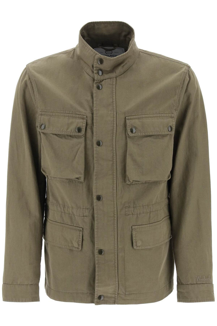 Woolrich Replace With Double Quotefield Jacket In Cotton And Linen Blendreplace With Double Quote   Verde