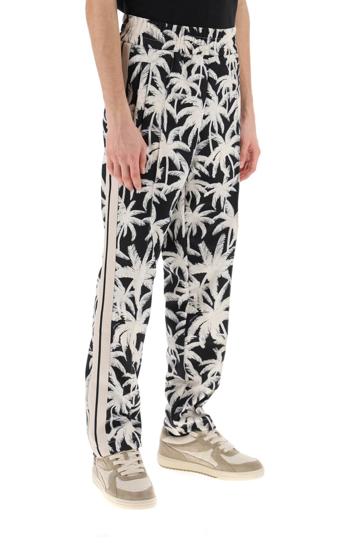 Palm Angels Joggers With Palms Print   Bianco