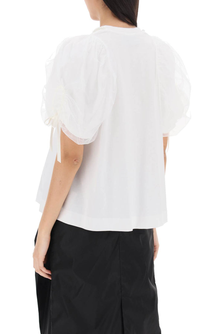 Simone Rocha Puff Sleeves T Shirt   Bianco