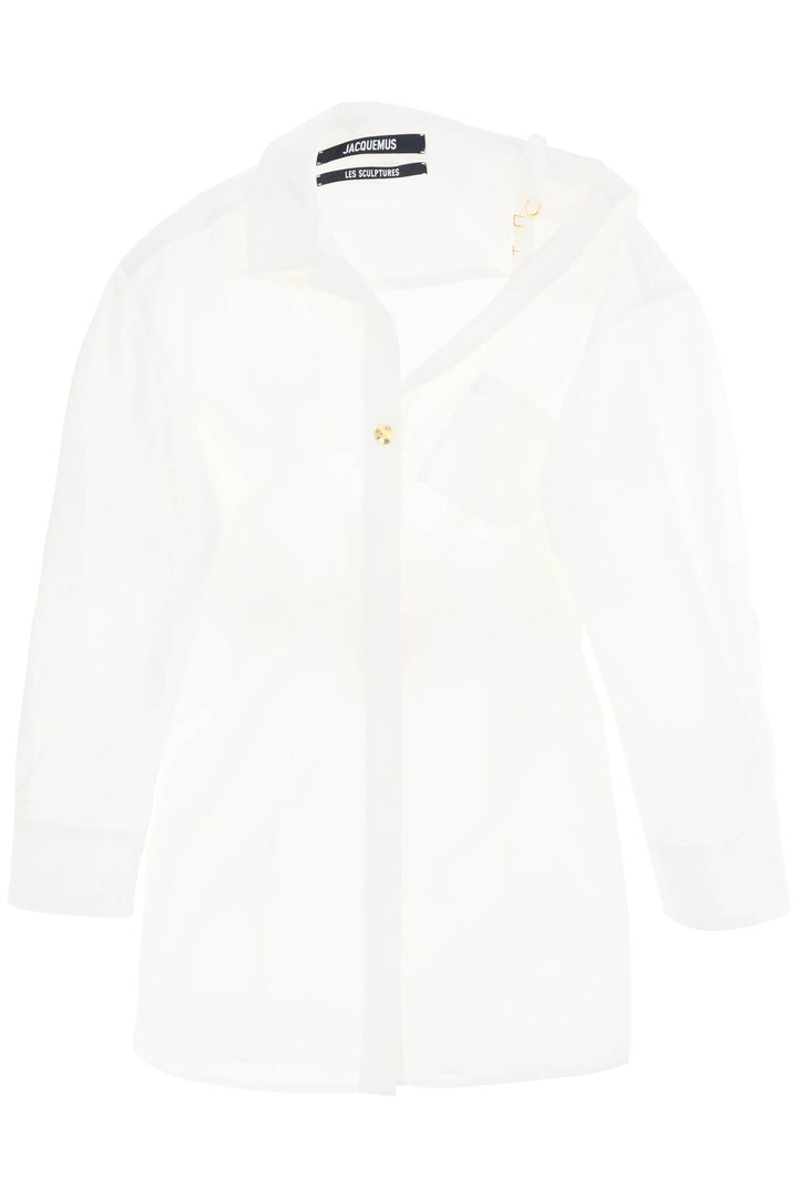 Jacquemus Replace With Double Quotethe Mini Shirt Dress Chemise G   Bianco