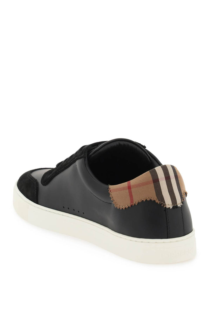 Burberry Low Top Leather Sneakers   Black