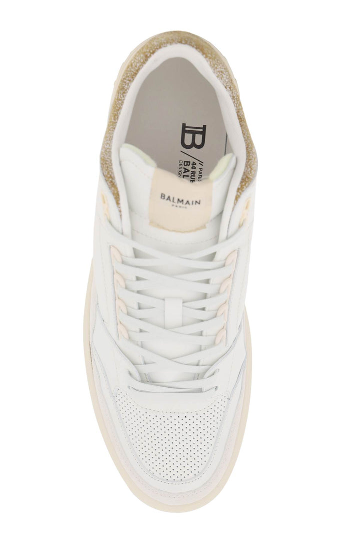 Balmain 'B Court' Mid Top Sneakers   Bianco