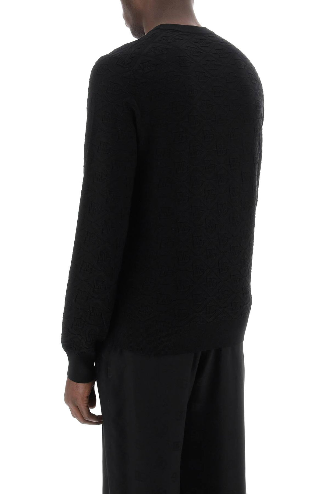 Dolce & Gabbana Dg Jacquard Silk Sweater   Nero
