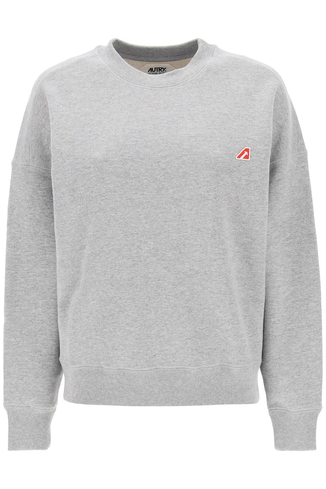 Autry Crew Neck Sweatshirt With Logo Patch   Grey