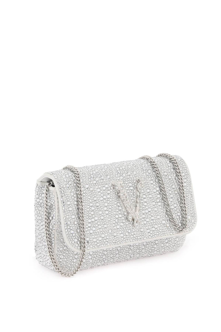 Versace Virtus Mini Bag With Crystals   Argento