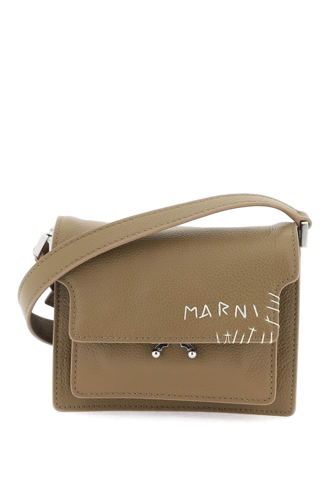 Marni Mini Soft Trunk Shoulder Bag   Beige