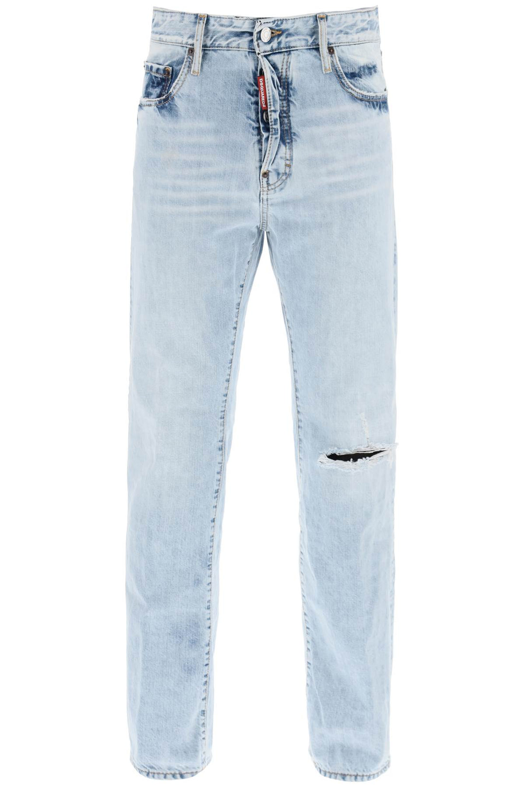 Dsquared2 Light Wash Palm Beach Jeans With 642   Blu