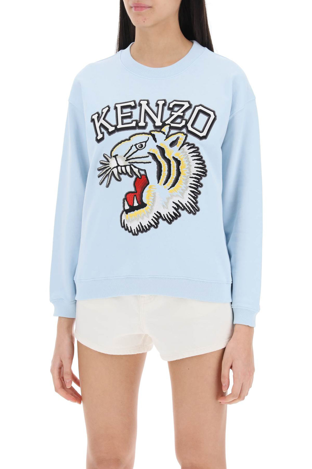 Kenzo Tiger Varsity Crew Neck Sweatshirt   Celeste