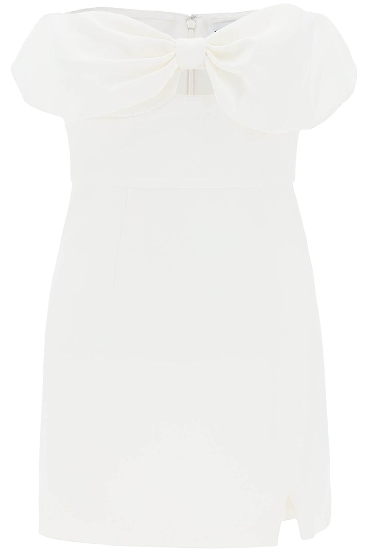 Self Portrait Mini Dress With Bow Accent   Bianco