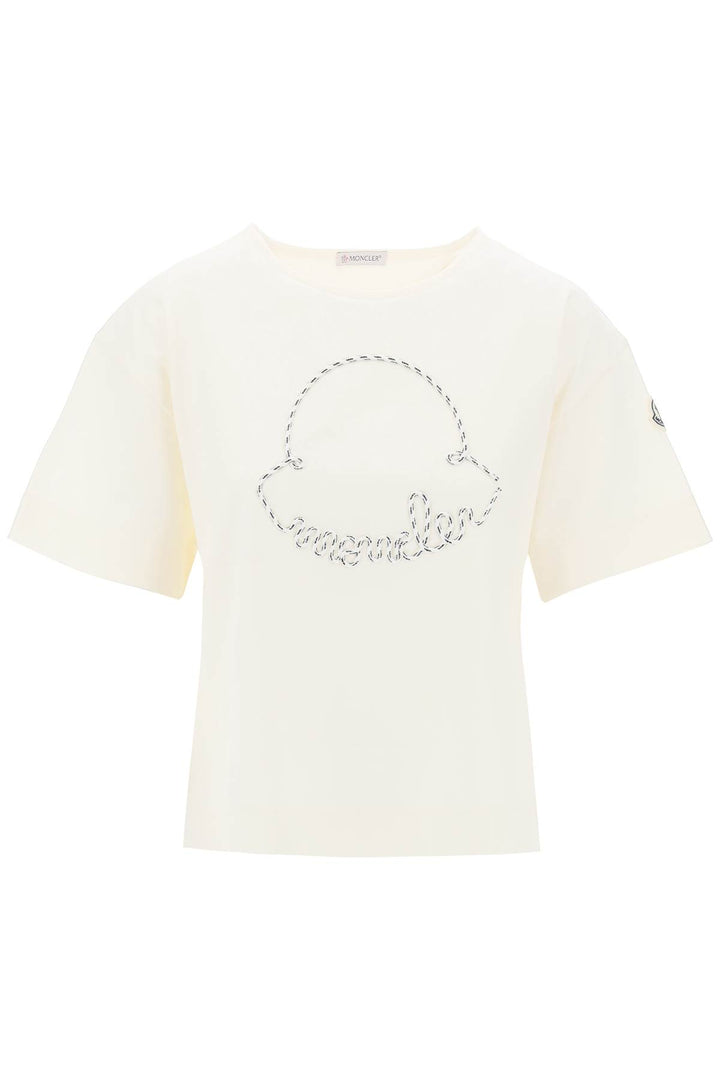 Moncler T Shirt With Nautical Rope Logo Design   Bianco