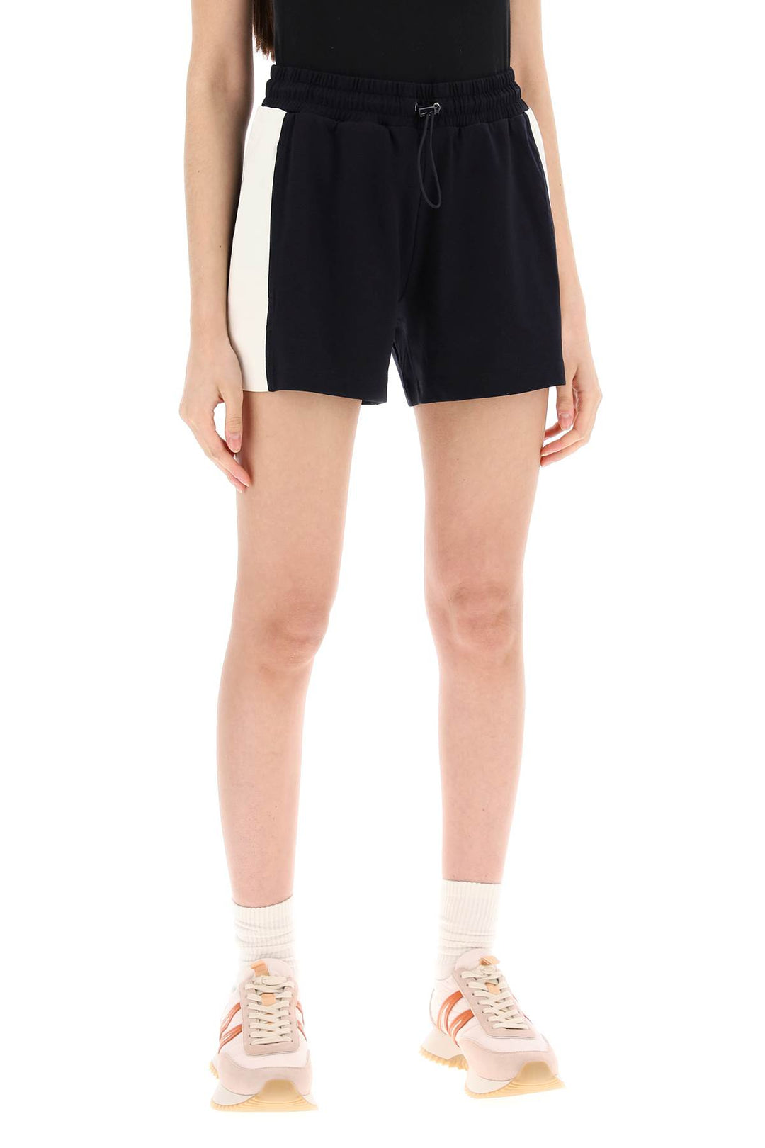 Moncler Sporty Shorts With Nylon Inserts   Blu