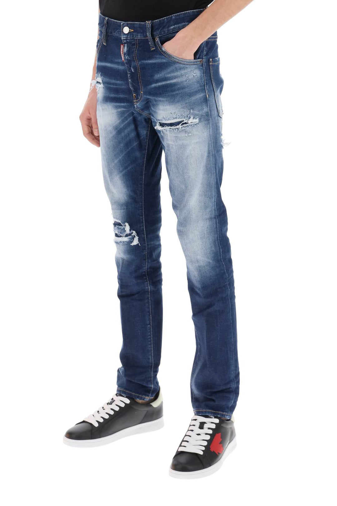 Dsquared2 Cool Guy Jeans In Medium Worn Out Booty Wash   Blu